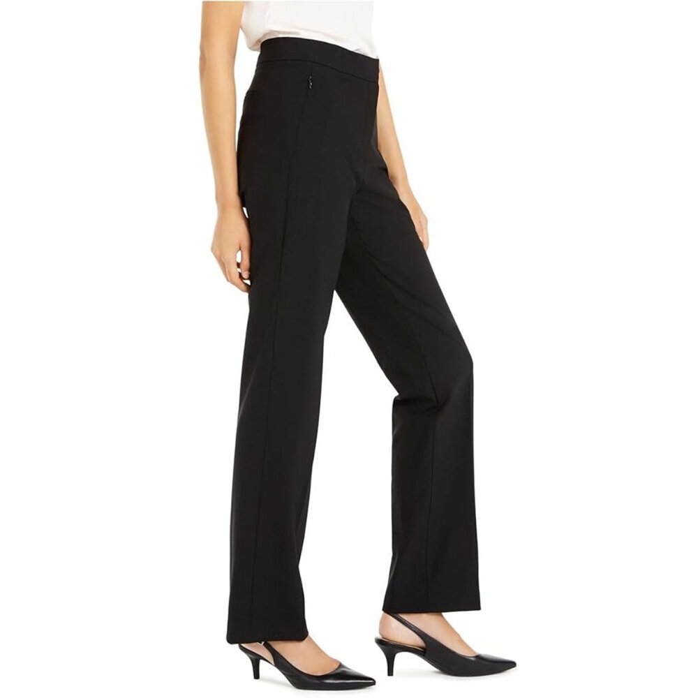 NWT $228 ELIE TAHARI LEENA WOOL BLEND PANTS BLACK SIZE 2 - Picture 3 of 9